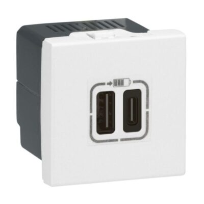 Legrand 077592, CHARG 2M 2USB A+C 3A 15W BL, 3414971003347