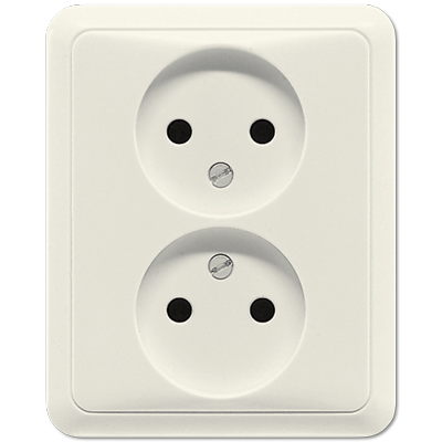 JUNG 5010U, 2-gang socket without earth, 4011377647602