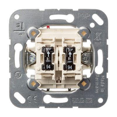 JUNG 505U5, 2-gang switch insert 1-pole, 1-way, 4011377262553