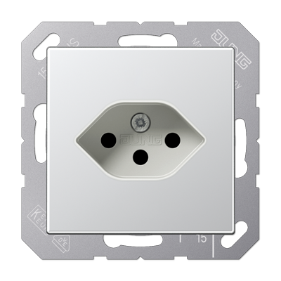 JUNG A1520-13BFSEVAL, Socket for Switzerland 1-gang socket, 4011377102491