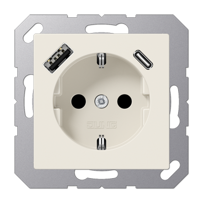 JUNG A1520-15CA, SCHUKO socket with USB type AC, 4011377184312