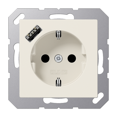 JUNG A1520-18A, SCHUKO socket with USB type A, 4011377184169