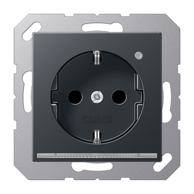 JUNG A1520-OANMLNW, Schuko socket with LED pilot light, 4011377154971