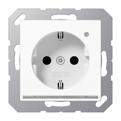 JUNG A1520-OWWLNW, Schuko socket with LED pilot light, 4011377154919