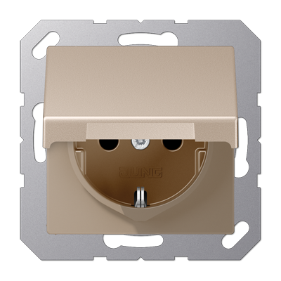 JUNG A1520BFKIKLCH, Schuko socket with hinged lid, 4011377146099