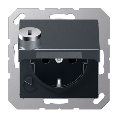 JUNG A1520BFKLSLANM, SCHUKO? socket with safety lock, 4011377132696
