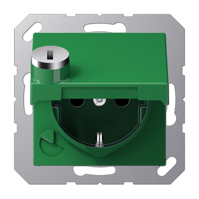 JUNG A1520BFKLSLGN, SCHUKO? socket with safety lock, 4011377132702