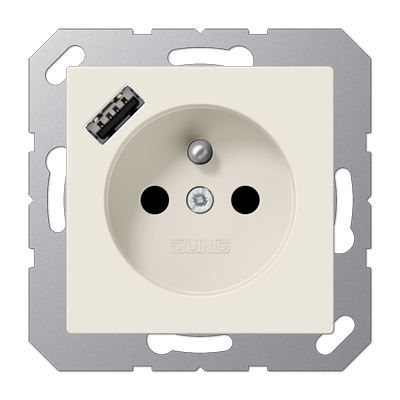 JUNG A1520F-18A, SCHUKO socket with USB type AC, 4011377184770