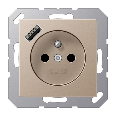 JUNG A1520F-18ACH, SCHUKO socket with USB type AC, 4011377184817