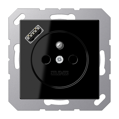 JUNG A1520F-18ASW, SCHUKO socket with USB type AC, 4011377184794