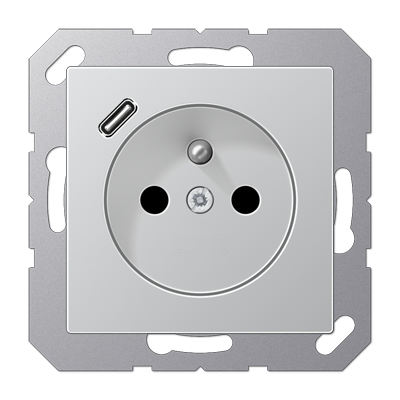JUNG A1520F-18CAL, Socket fren/belg with USB type C, 4011377184886