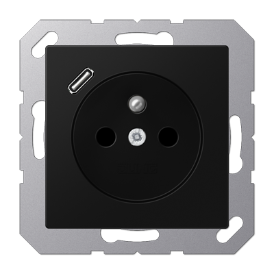 JUNG A1520F-18CSWM, Socket fren/belg with USB type C, 4011377206243