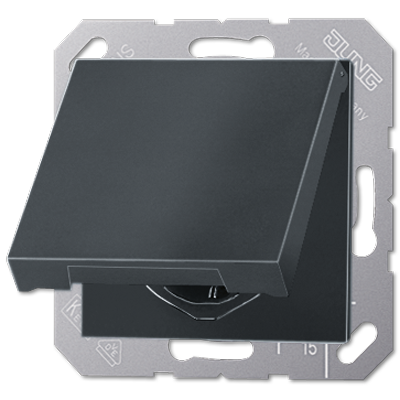 JUNG A1520KIKLPLANM, Cover for SCHUKO? sockets, 4011377145757