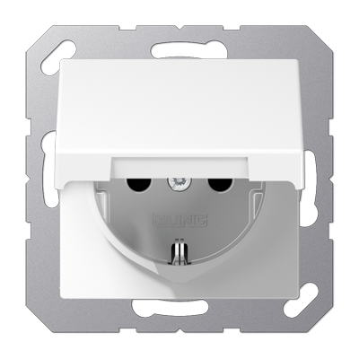 JUNG A1520KLWW, SCHUKO? socket with hinged lid, 4011377059344