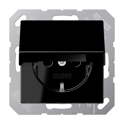 JUNG A1520NKLSW, SCHUKO? socket with hinged lid, 4011377059511