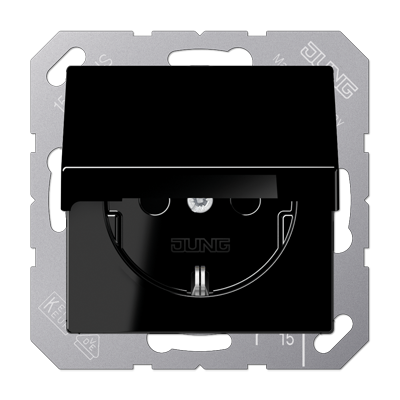 JUNG A1521KLSW, SCHUKO? socket with hinged lid, 4011377066861