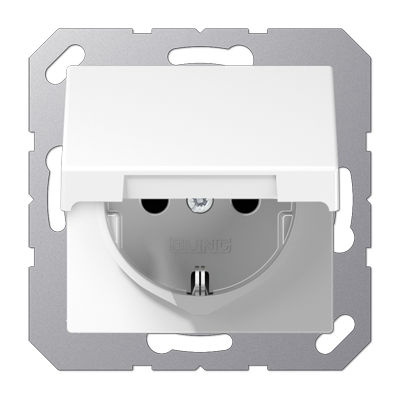JUNG A1521KLWW, SCHUKO? socket with hinged lid, 4011377066823
