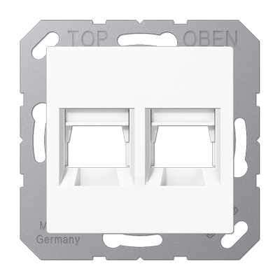JUNG A1569-25WEWW, centre plate for MJ f. 2 sockets, 4011377177581