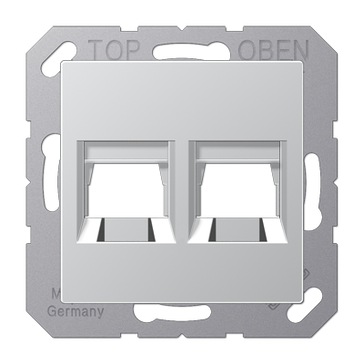 JUNG A1569-2WEAL, centre plate for MJ f. 2 sockets, 4011377177468