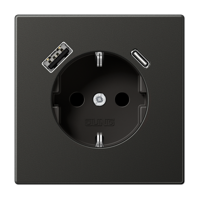 JUNG AL1520-15CAAN, SCHUKO socket with USB type AC, 4011377214088