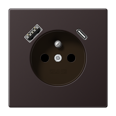 JUNG AL1520F-15CAD, Socket fren/belg with USB type AC, 4011377214293