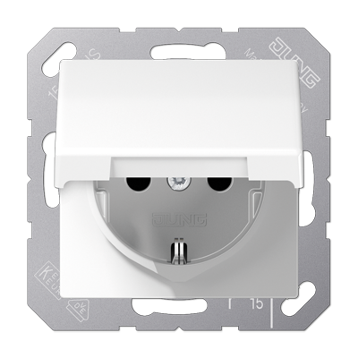 JUNG AS1520NKLWW, Schuko socket with hinged lid, 4011377077348