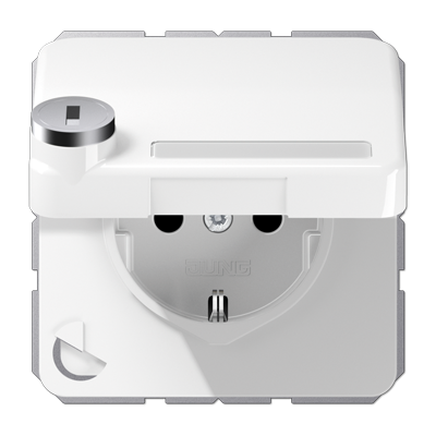JUNG CD1520NAKLSLWW, Schuko socket with hinged lid, 4011377157712