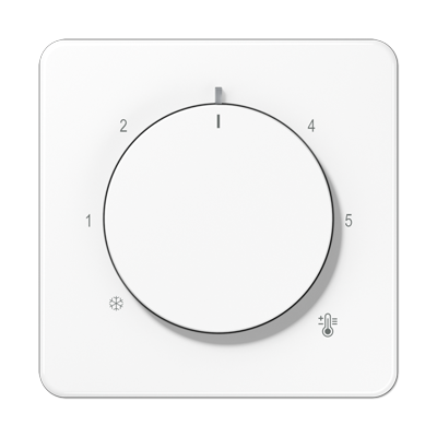 JUNG CD1749BFWW, Centre plate with knob room thermostat, 4011377195288