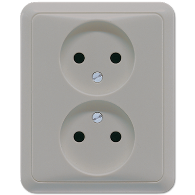 JUNG CD5010GR, 2-gang socket, 4011377648005