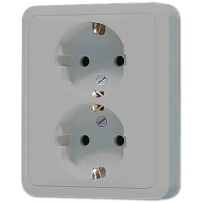 JUNG CD5020NKIGR, Schuko-socket 2-gang, 4011377851207