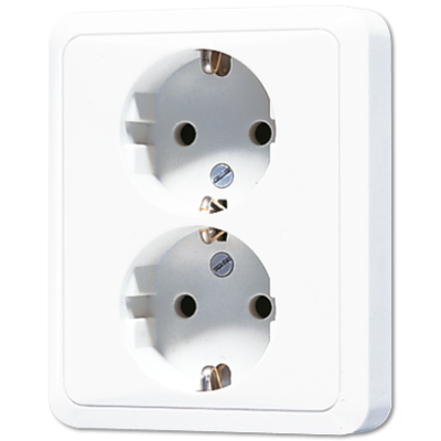 JUNG CD5020NKIWW, Schuko-socket 2-gang, 4011377701809