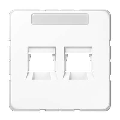 JUNG CD569-2WEWW, center pl.2-sockets f. modular Jack, 4011377047402