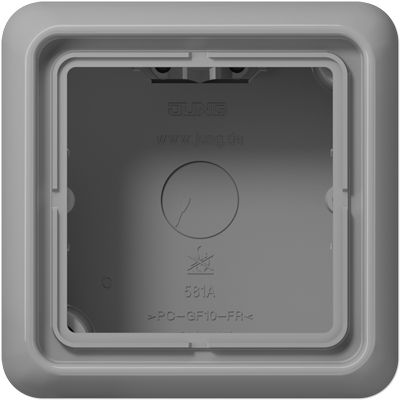 JUNG CD581AGR, Spec.Surface Cap w. integr. frame 1-gang, 4011377633803