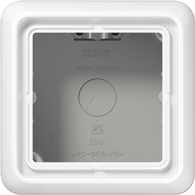JUNG CD581AWW, Spec.Surface Cap w. integr. frame 1-gang, 4011377051409