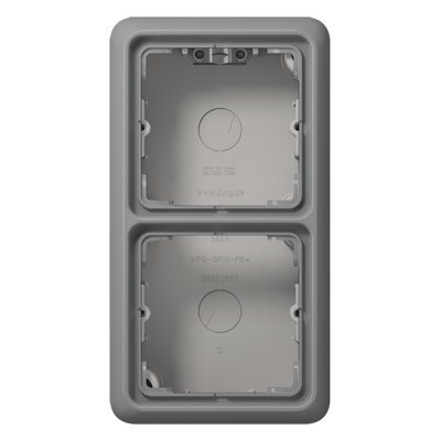 JUNG CD582AGR, Spec.Surface Cap w. integr. frame 2-gang, 4011377633902