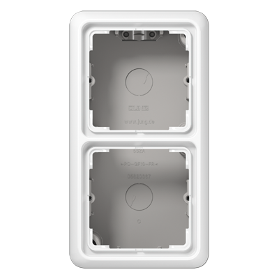 JUNG CD582AWW, Spec.Surface Cap w. integr. frame 2-gang, 4011377053304