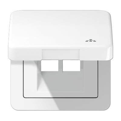 JUNG CD590KLLANWW, Hinged lid LAN with centre plate, 4011377178885