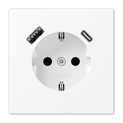 JUNG LS1520-15CAWWM, SCHUKO?socket with USB charger, 4011377187634