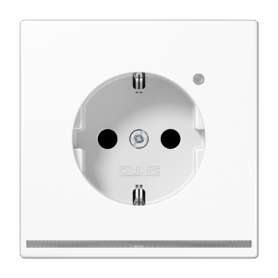 JUNG LS1520-OWWLNW, Schuko socket with LED pilot light, 4011377154797