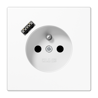 JUNG LS1520F-18AWW, Socket fren/belg with USB type A, 4011377185029