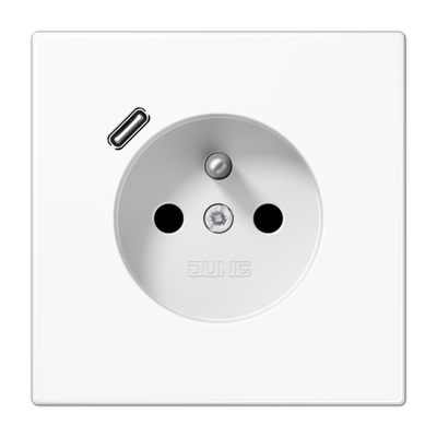 JUNG LS1520F-18CWW, Socket fren/belg with USB type C, 4011377185135
