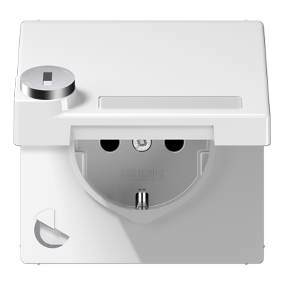 JUNG LS1520NAKLSLWW, Schuko socket with hinged lid, 4011377157880