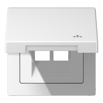 JUNG LS990BFKLLANWW, Hinged lid LAN with centre plate, 4011377178977
