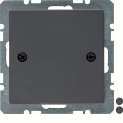 Berker 10096076, Blind Plug Centre Plate - Screw-on Anthr, 4011334379034