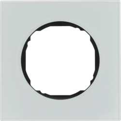 Berker 10112609, Frame 1gang, flat, R.8, glass pw, 4011334502609
