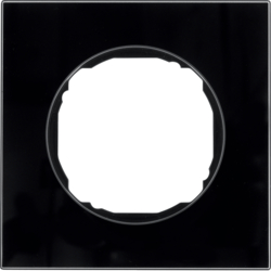 Berker 10112616, Frame 1gang, flat, R.8, glass black, 4011334502623