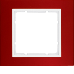 Berker 10113022, B.3 Frame 1g Alum Red/Polar White Matt, 4011334384779