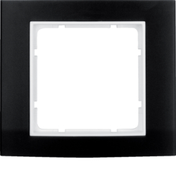 Berker 10113025, B.3 Frame 1g Alum Black/Polar White Matt, 4011334384656