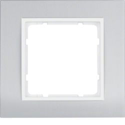 Berker 10113904, B.3 Frame 1g Alum Anod/Polar White Matt, 4011334252184