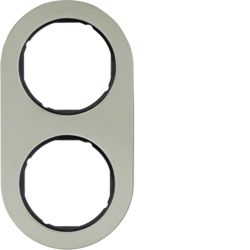 Berker 10122004, Frame 2-gang Stainless Steel/Black, 4011334392279